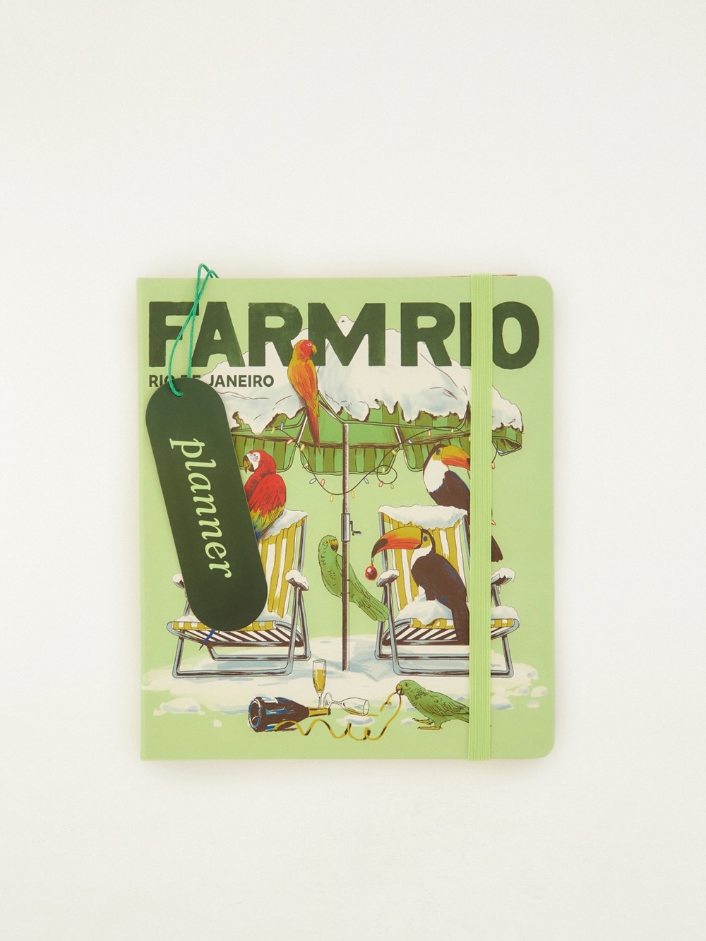 NWT Farm Rio Coquetel Planner - Green Parrot Cocktail Cover Notebook